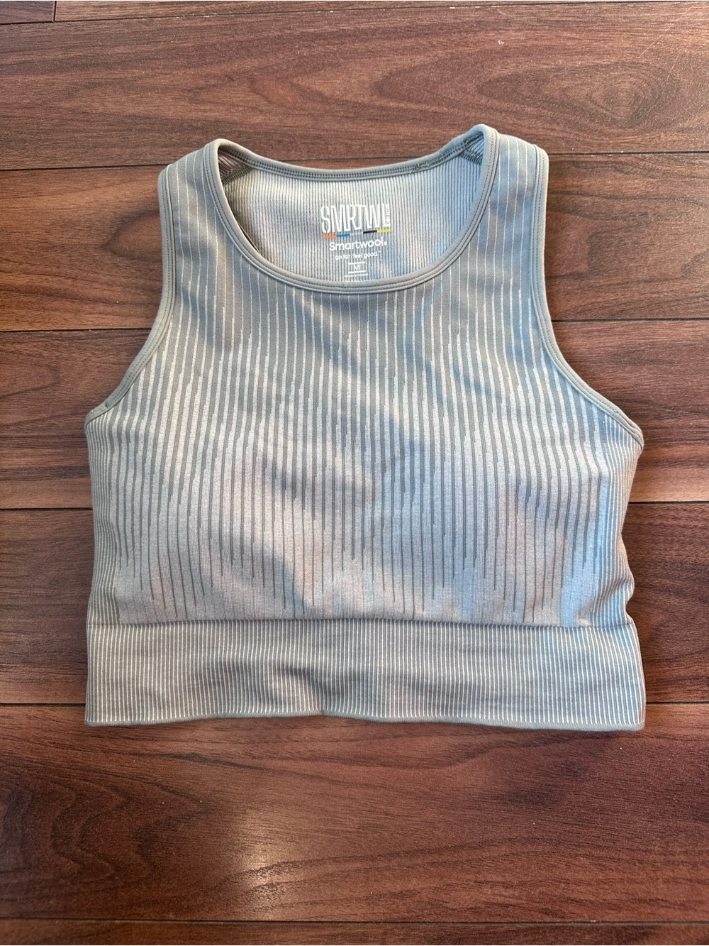 Smartwool Women’s Light Blue Ribbed Tank Crop Top